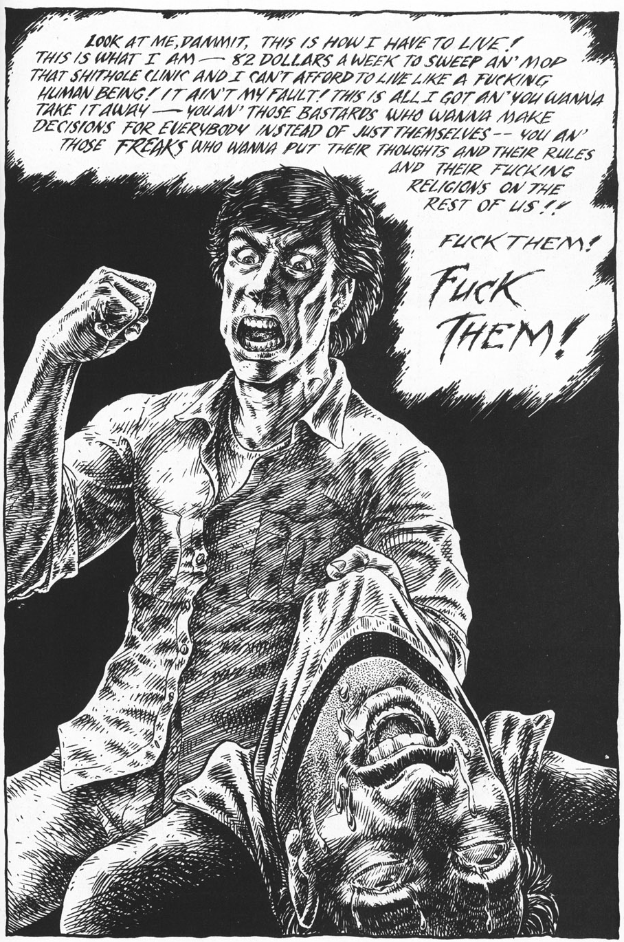 A man beats up another man while ranting about the “bastards that wanna make decisions for everyone”