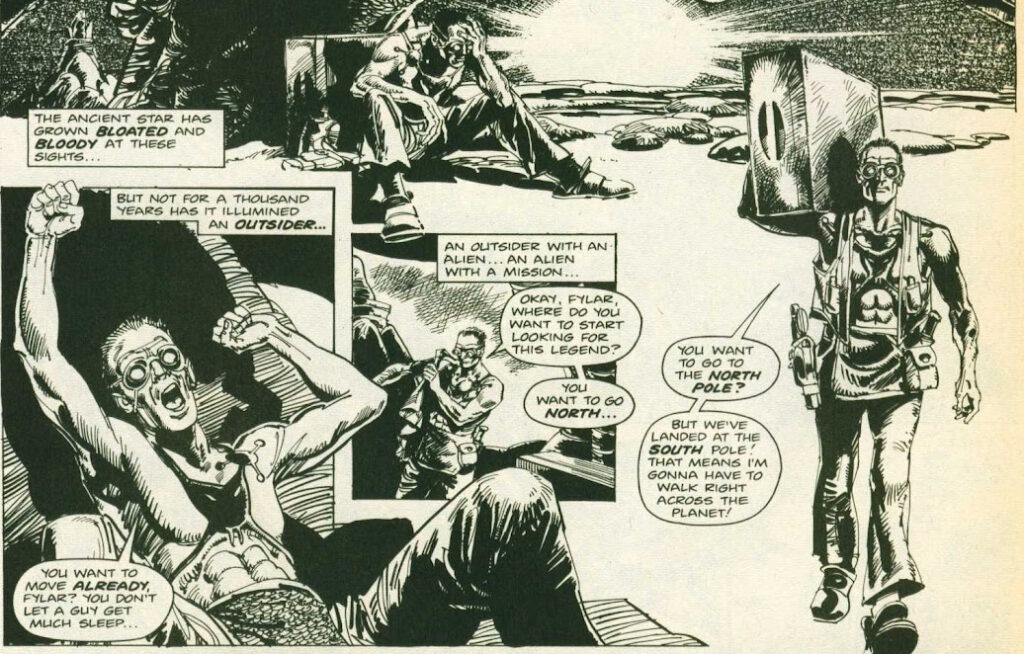 Main character from Twilight World talking to his computer, repeating what it says to him.