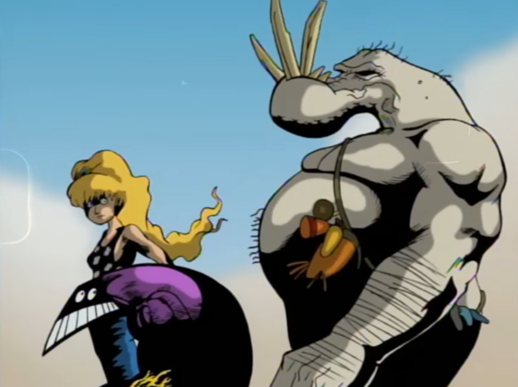 From the Maxx animated series, the monster from Darker Image stands behind the Maxx, exact same shot as the one of The Pitt above.