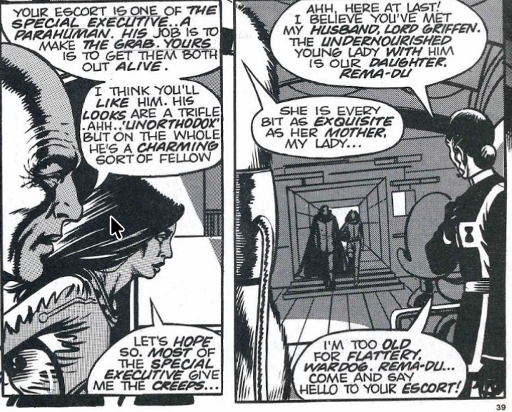 Two panels from the 4D War in Doctor Who Magazine issue 51 