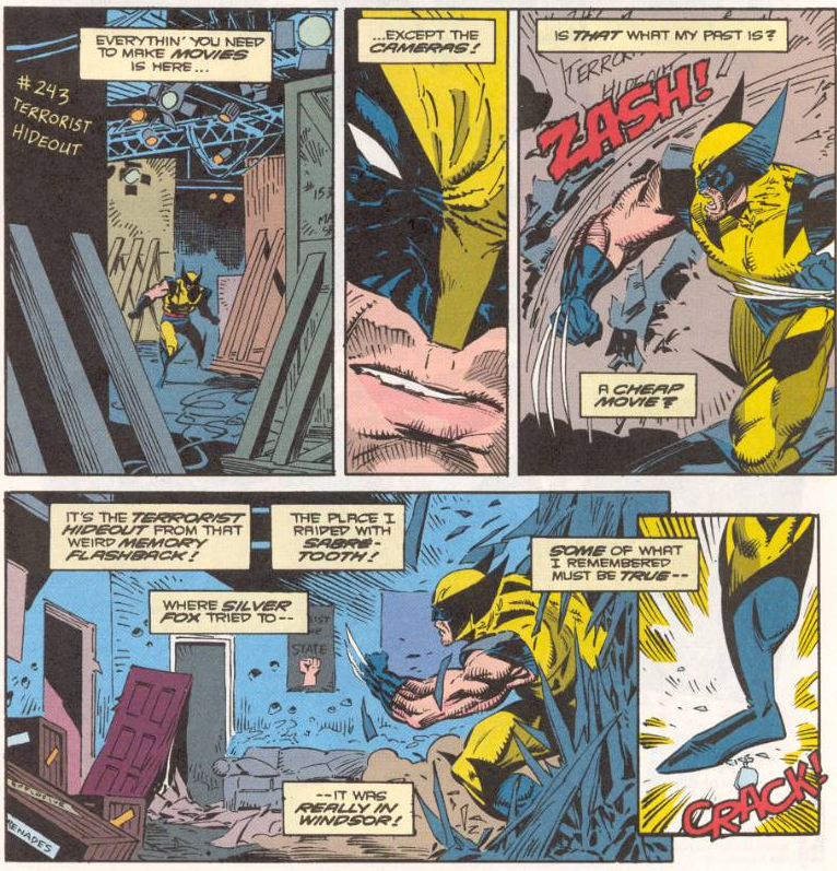 Wolverine discovers the film sets used to create his false memories